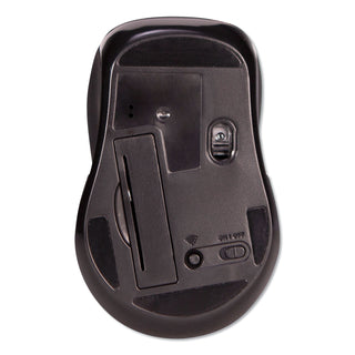 Innovera® Mid-Size Wireless Optical Mouse with Micro USB, 2.4 GHz Frequency/32 ft Wireless Range, Right Hand Use, Black (IVR61500)