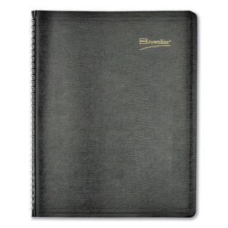 Brownline® Essential Collection Weekly Appointment Book in Columnar Format, 11 x 8.5, Black Cover, 12-Month (Jan to Dec): 2026 (REDCB950BLK)