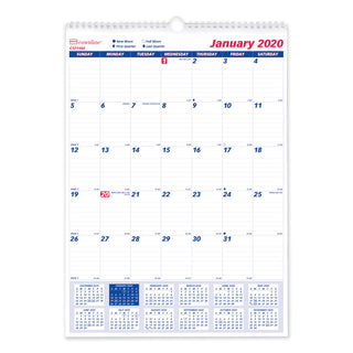 Brownline® Twin-Wirebound Wall Calendar, One Month per Page, 12 x 17, White Sheets, 12-Month (Jan to Dec): 2025 (REDC171102)
