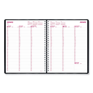 Brownline® Essential Collection Weekly Appointment Book in Columnar Format, 11 x 8.5, Black Cover, 12-Month (Jan to Dec): 2026 (REDCB950BLK)