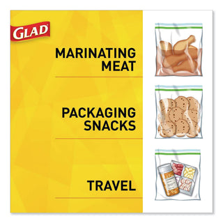 Glad® Food Storage Bags, Sandwich Fold Top, 6.50" x 5.50" Length, Clear, Plastic, 1Box, 180 Per Box, Multipurpose (CLO60771)