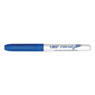BIC® Intensity Low Odor Dry Erase Marker, Fine Bullet Tip, Blue, Dozen (BICGDE11BE)