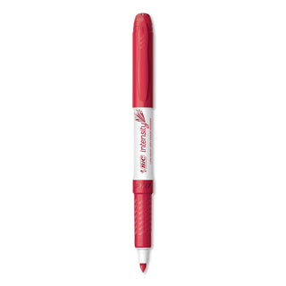 BIC® Intensity Low Odor Dry Erase Marker, Fine Bullet Tip, Red, Dozen (BICGDE11RD)