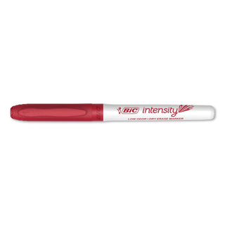 BIC® Intensity Low Odor Dry Erase Marker, Fine Bullet Tip, Red, Dozen (BICGDE11RD)