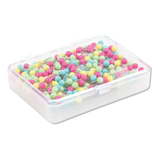 U Brands Map Push Pins, Plastic, Assorted, 1/2", 300/Pack (UBR3086U0624)