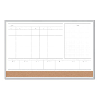 U Brands 4N1 Magnetic Dry Erase Combo Board, 36 x 24, White/Natural (UBR3891U0001)