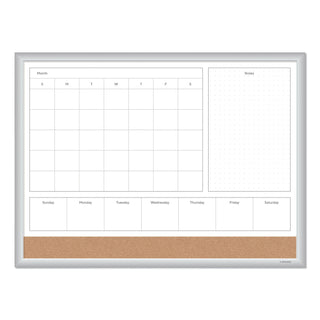 U Brands 4N1 Magnetic Dry Erase Combo Board, 24 x 18, White/Natural (UBR3890U0001)