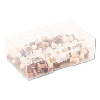 U Brands Fashion Push Pins, Wood, Assorted, 3/8", 100/Pack (UBR3085U0624)