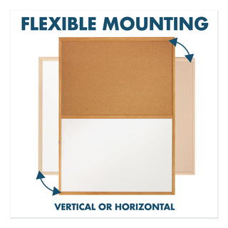 Quartet® Bulletin/Dry-Erase Board, Melamine/Cork, 48 x 36, White/Brown, Oak Finish Frame (QRTS554)