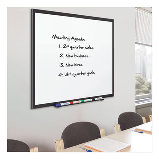 Quartet® Classic Porcelain Magnetic Whiteboard, 48 x 36, Black Aluminum Frame (QRT2544B)