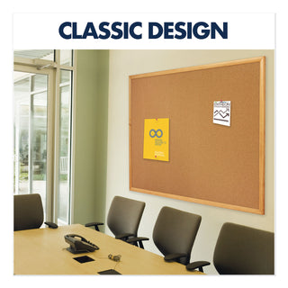 Quartet® Classic Series Cork Bulletin Board, 36 x 24, Oak Finish Frame (QRT303)