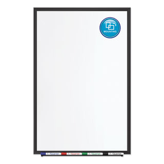 Quartet® Classic Porcelain Magnetic Whiteboard, 48 x 36, Black Aluminum Frame (QRT2544B)