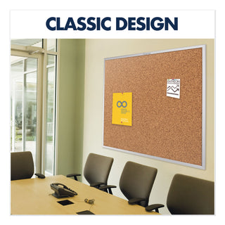 Quartet® Classic Series Cork Bulletin Board, 60 x 36, Silver Aluminum Frame (QRT2305)