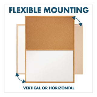 Quartet® Bulletin/Dry-Erase Board, Melamine/Cork, 36 x 24, White/Brown, Oak Finish Frame (QRTS553)