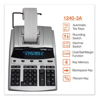 Victor® 1240-3A Desktop Twelve Digit Two Color Printing Calculator (VCT1240-3A)