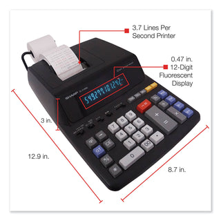 Sharp® EL2196BL Two-Color Printing Calculator, Black/Red Print, 3.7 Lines/Sec (SHREL2196BL)