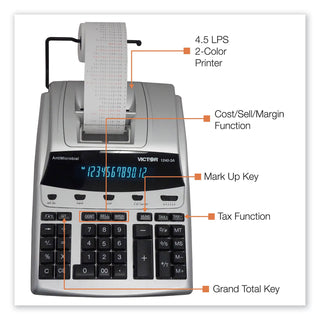 Victor® 1240-3A Desktop Twelve Digit Two Color Printing Calculator (VCT1240-3A)