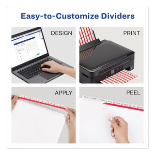 Avery® Print and Apply Index Maker Clear Label Dividers, 8 Color Tabs, Letter, 5 Sets (AVE11419)