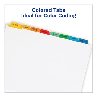 Avery® Print and Apply Index Maker Clear Label Dividers, 8 Color Tabs, Letter, 5 Sets (AVE11419)