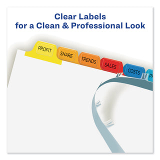Avery® Print and Apply Index Maker Clear Label Dividers, 12 Color Tabs, Letter, 5 Sets (AVE11405)
