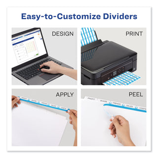Avery® Print and Apply Index Maker Clear Label Dividers, 5 Color Tabs, Letter, 5 Sets (AVE11418)