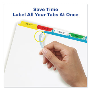 Avery® Print and Apply Index Maker Clear Label Dividers, 5 Color Tabs, Letter, 5 Sets (AVE11418)