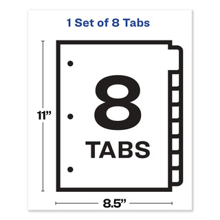 Avery® Print and Apply Index Maker Clear Label Dividers, 8 Color Tabs, Letter (AVE11407)