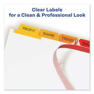 Avery® Print and Apply Index Maker Clear Label Dividers, 8 Color Tabs, Letter, 5 Sets (AVE11419)
