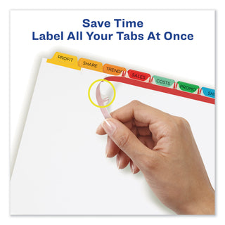 Avery® Print and Apply Index Maker Clear Label Dividers, 8 Color Tabs, Letter, 5 Sets (AVE11419)