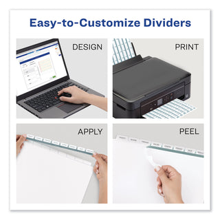 Avery® Print and Apply Index Maker Clear Label Dividers, 12 Color Tabs, Letter, 5 Sets (AVE11405)