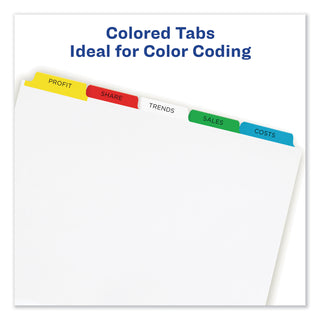 Avery® Print and Apply Index Maker Clear Label Dividers, 5 Color Tabs, Letter, 25 Sets (AVE11423)