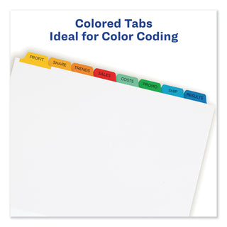 Avery® Print and Apply Index Maker Clear Label Dividers, 8 Color Tabs, Letter, 25 Sets (AVE11424)