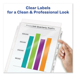 Avery® Print and Apply Index Maker Clear Label Sheet Protector Dividers with White Tabs, 8-Tab, 11 x 8.5, Clear, 1 Set (AVE75501)