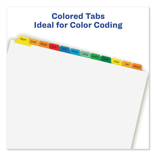 Avery® Print and Apply Index Maker Clear Label Dividers, 12 Color Tabs, Letter, 5 Sets (AVE11405)