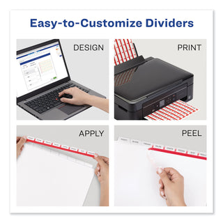 Avery® Print and Apply Index Maker Clear Label Dividers, 8 Color Tabs, Letter, 25 Sets (AVE11424)