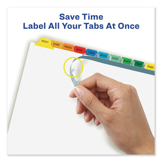 Avery® Print and Apply Index Maker Clear Label Dividers, 12 Color Tabs, Letter, 5 Sets (AVE11405)