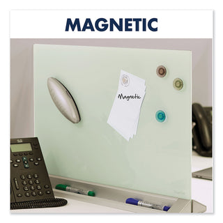 Quartet® Desktop Magnetic Glass Dry-Erase Panel, 23" x 17", White (QRTGDP1723W)