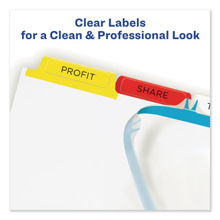 Avery® Print and Apply Index Maker Clear Label Dividers, 5 Color Tabs, Letter, 25 Sets (AVE11423)