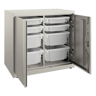 HON® Flagship Storage Cabinet with 4 Small and 4 Medium Bins, 30 x 18 x 28, Loft (HONSC182830LGLO)