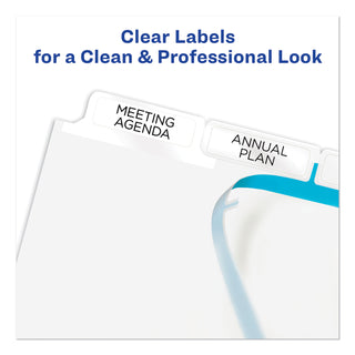 Avery® Print and Apply Index Maker Clear Label Dividers, 5 White Tabs, Letter, 5 Sets (AVE11492)