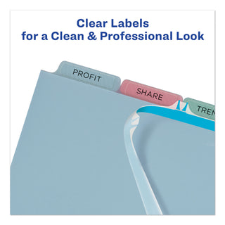Avery® Print and Apply Index Maker Clear Label Plastic Dividers with Printable Label Strip, 5-Tab, 11 x 8.5, Translucent, 1 Set (AVE11452)