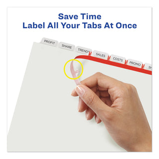 Avery® Print and Apply Index Maker Clear Label Plastic Dividers with Printable Label Strip, 8-Tab, 11 x 8.5, Translucent, 5 Sets (AVE12450)