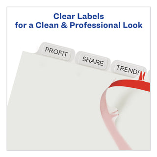 Avery® Print and Apply Index Maker Clear Label Plastic Dividers with Printable Label Strip, 8-Tab, 11 x 8.5, Translucent, 1 Set (AVE11450)