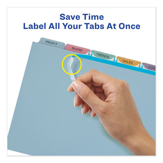 Avery® Print and Apply Index Maker Clear Label Plastic Dividers with Printable Label Strip, 5-Tab, 11 x 8.5, Translucent, 1 Set (AVE11452)