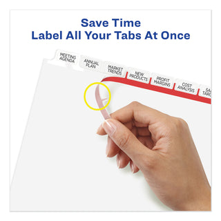 Avery® Print and Apply Index Maker Clear Label Dividers, 8 White Tabs, Letter (AVE11491)