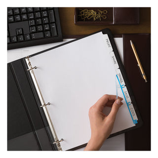 Avery® Print and Apply Index Maker Clear Label Dividers, 5 White Tabs, Letter, 50 Sets (AVE11556)