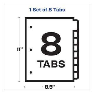 Avery® Print and Apply Index Maker Clear Label Dividers, 8 White Tabs, Letter (AVE11491)