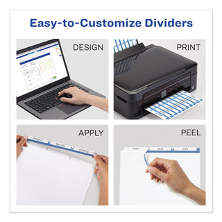 Avery® Print and Apply Index Maker Clear Label Dividers, 3 White Tabs, Letter, 5 Sets (AVE11435)