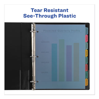 Avery® Print and Apply Index Maker Clear Label Plastic Dividers with Printable Label Strip, 5-Tab, 11 x 8.5, Translucent, 5 Sets (AVE12452)