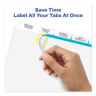 Avery® Print and Apply Index Maker Clear Label Dividers, 5 White Tabs, Letter, 5 Sets (AVE11492)